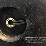 Base Underside in typical use – wire and socket not included. Ships unfinished.