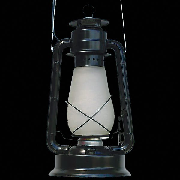 Black lantern with internal microFLICKER/AC