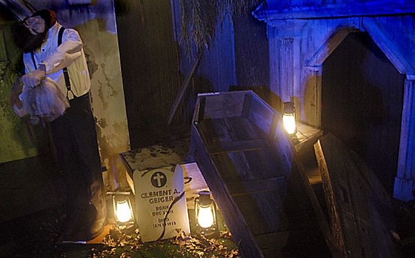 Lanterns in a haunt scene